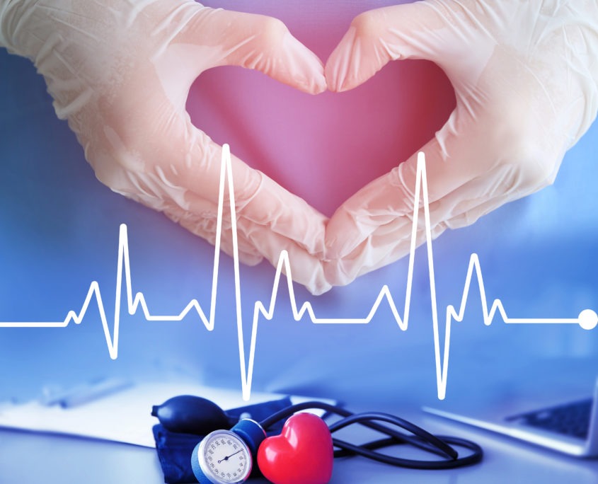 RN nurse hands heart ECG